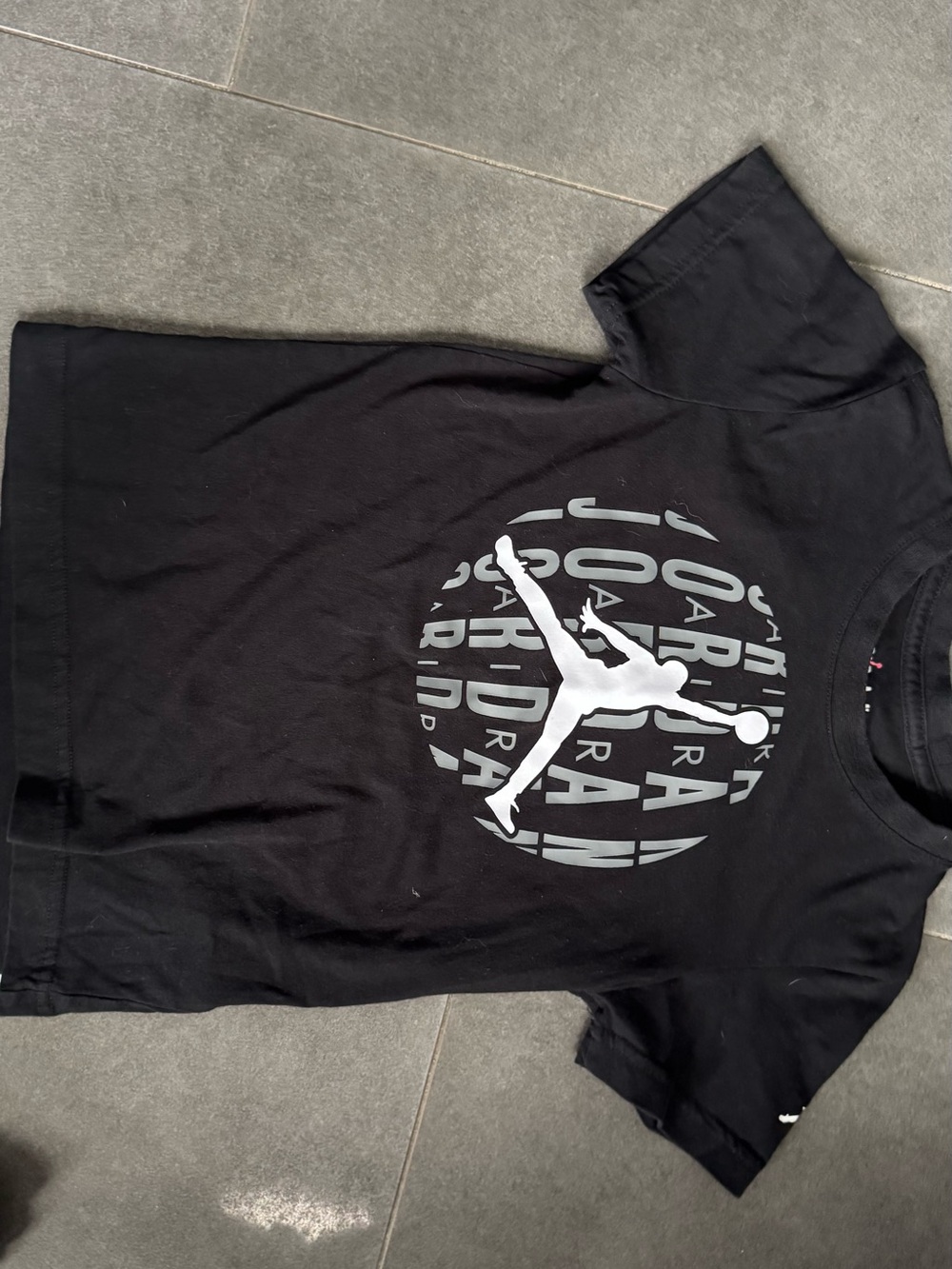 Jordan Black Tee with White Jumpman Basketball Logo